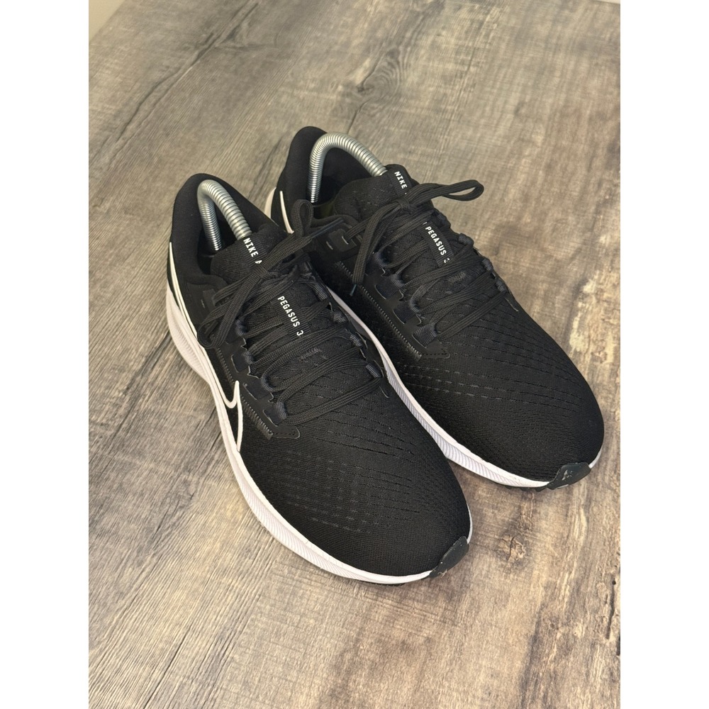 Nike Air Zoom Pegasus 38 Black White Running Shoes CW7358-002 Mens 9